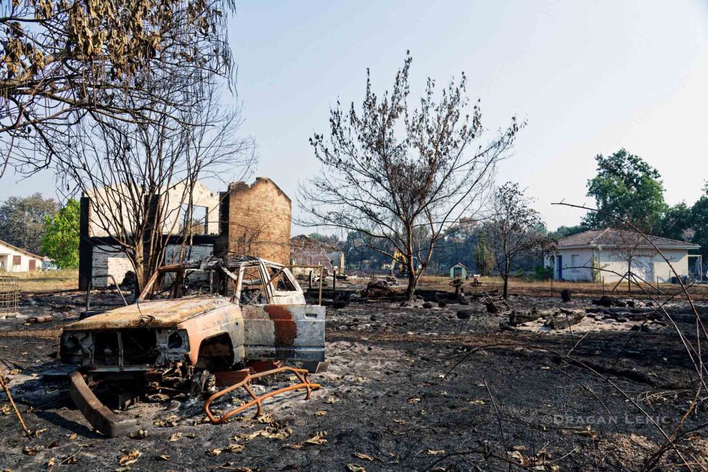 Bordeaux, France. 29 July 2026. The massive wildfire that broke out in Saumos on 22 July 2026 in the Gironde department ravaged more than 42,000 hectares of forest. This historic fire led to the evacuation of more than 220,000 people and the destruction of nearly 200 buildings.///Bordeaux-France. 29/07/2026. Le megafeu parti de Saumos le 22 juillet 2026 en Gironde a ravage plus de 42 000 hectares de foret. Cet incendie historique a entraine l'evacuation de plus de 220 000 personnes et la destruction de pres de 200 batiments.