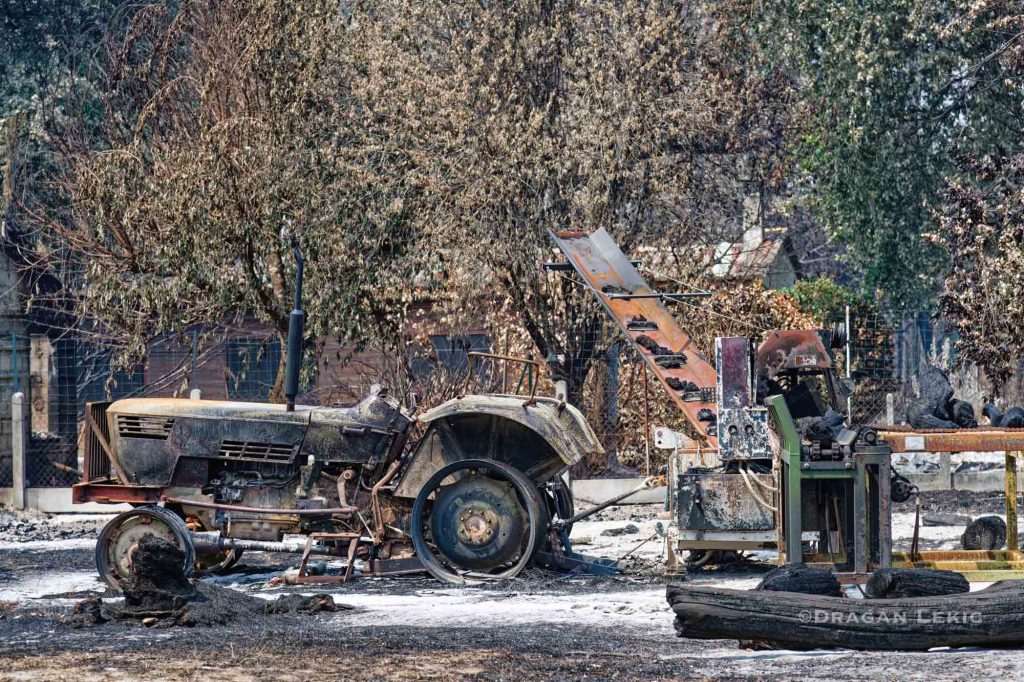 France – Le Porge. 29 July 2026. In the wake of the violent fires, Le Porge has suffered the bulk of the damage to homes caused by a massive blaze.///France-Le Porge. Le 29/07/2026. Suite aux violents incendies, Le Porge concentre l'essentiel des destructions de logements causees par un megafeu.
